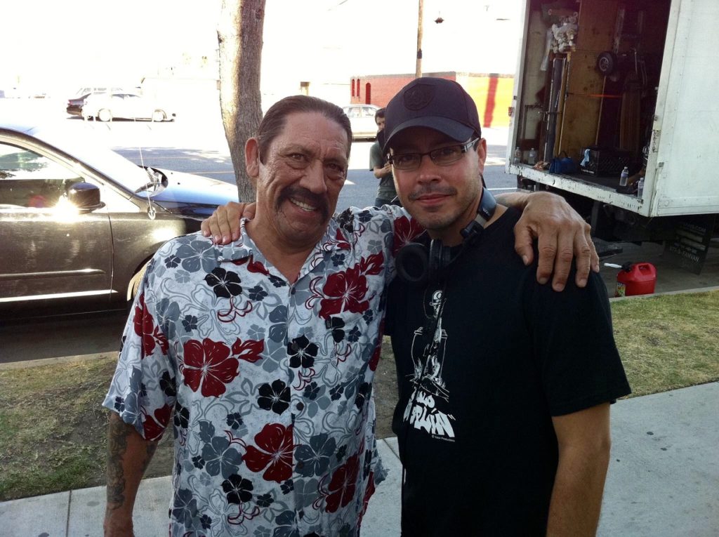 Danny Trejo and Kenneth Castillo on set.